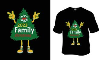 2023 familia Navidad, Navidad camiseta diseño. Listo a impresión para vestir, póster, y ilustración. moderno, simple, letras. vector