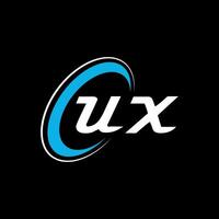 tu X letra logo diseño. alfabeto letras iniciales monograma logo tu X. ux logo. tu X diseño vector