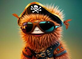 Cartoon character in pirate clothes photo