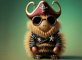 Cartoon character in pirate clothes photo