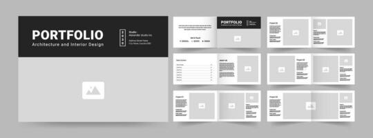 Landscape portfolio layout design. Use for architecture portfolio, interior portfolio, business design vector