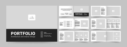 Landscape portfolio layout design. Use for architecture portfolio, interior portfolio, business design vector