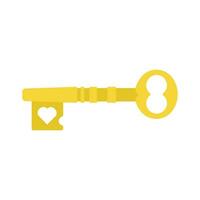 Vintage Key Flat Illustration. Clean Icon Design Element on Isolated White Background vector