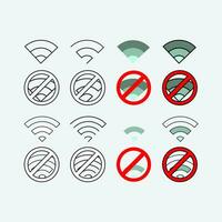 Wireless icons set, vector illustration in flat design. Wifi symbols.