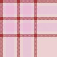 Plaid check pattern in pink. Seamless fabric texture. Tartan textile print. vector