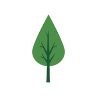 Green Tree Flat Isolated Icon. Suitable for infographics, books, banners and other designs vector