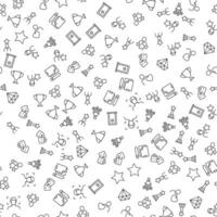 Diamond, Winner Cup, Theatrical Mask, Actor Seamless vector pattern made of line icons. Suitable for web wrapping, printing, web sites, apps