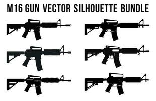 gratis armas silueta vector manojo, colección de varios armas de fuego haz