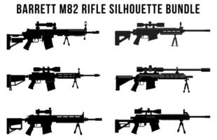 Vector Weapons Silhouette Bundle, Collection of various Firearms Bundle