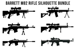 Vector Weapons Silhouette Bundle, Collection of various Firearms Bundle