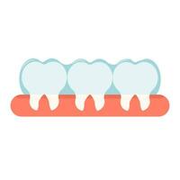 invisible tirantes para oral dientes corrección. ortodoncia, estomatología concepto valores vector ilustración. equipo, objeto con dientes y goma aislado en blanco antecedentes.