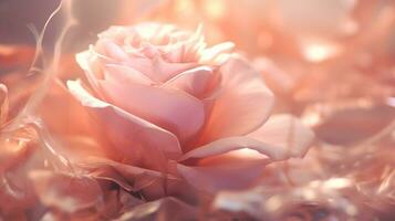 pink flower pastel color, beauty floral tenderness generative ai photo