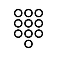 Dialpad, phone number key pad icon in line style design isolated on white background. Editable stroke. vector