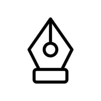 bolígrafo herramienta, fuente bolígrafo punta icono en línea estilo diseño aislado en blanco antecedentes. editable ataque. vector