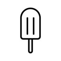 Popsicle ice cream, ice pop icon in line style design isolated on white background. Editable stroke. vector