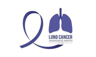 Lung cancer awareness month is observed every year in november. Holiday concept. Vector template for banner, greeting card, poster with background. Vector illustration.