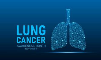 Lung cancer awareness month is observed every year in november. Holiday concept. Vector template for banner, greeting card, poster with background. Vector illustration.