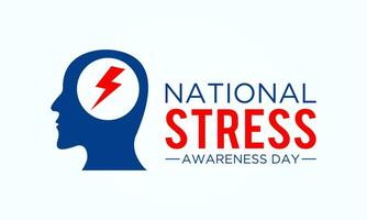 Vector illustration on the theme of National Stress Awareness Day, First wednesday in november. Holiday concept for banner, greeting card, poster and background design.