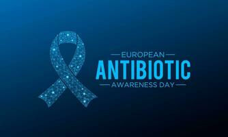 Vector Illustration On The Theme Of European Antibiotic Awareness Day, November 18. European Antibiotic Awareness Day Template For Banner, Poster With Background.