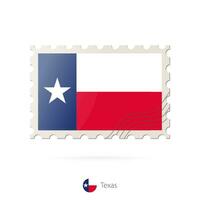 Postage stamp with the image of Texas state flag. vector