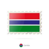 gastos de envío sello con el imagen de Gambia bandera. vector