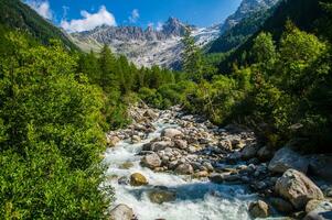 Landscape of the Alps in Switzerland in summer photo