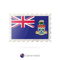 Postage stamp with the image of Cayman Islands flag. vector