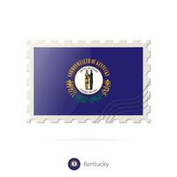 Postage stamp with the image of Kentucky state flag. vector