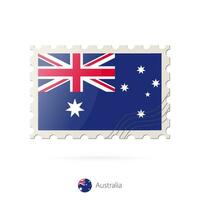 Postage stamp with the image of Australia flag. vector