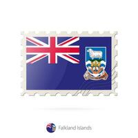 Postage stamp with the image of Falkland Islands flag. vector