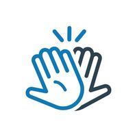 Hands celebrating with a high 5 icon vector