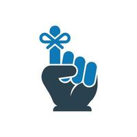 Hand with string, reminder icon vector