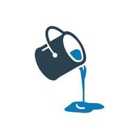 Paint bucket pouring icon vector