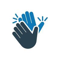 Hands celebrating with a high 5 icon vector