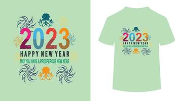 2023 contento nuevo año - nuevo año tipografía citar vector