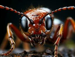 Close-up highly detailed MACRO shot of the ant generative ai photo