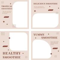 Smoothies menu template for social media promotion vector