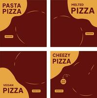 pizza time for pizza lovers, share your pizza on social media with this template vector