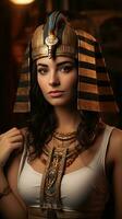 Beautiful woman like Queen of Egypt Cleopatra. Generative AI photo