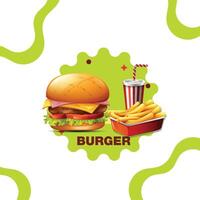 Delicious American Cheeseburger A Hungry Element of Fast Food Art on National Cheeseburger Day, September 18th, USA Flag Vector Design