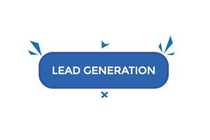 new lead generation  modern, website, click button, level, sign, speech, bubble  banner, vector