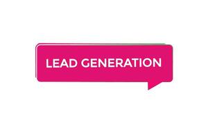 new lead generation  modern, website, click button, level, sign, speech, bubble  banner, vector