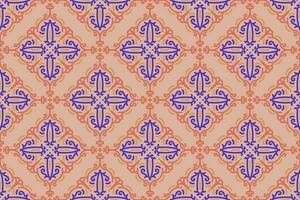 oriental pattern. orange and blue background with Arabic ornaments. Patterns, background and wallpaper for your design. Textile ornament. Vector illustration.