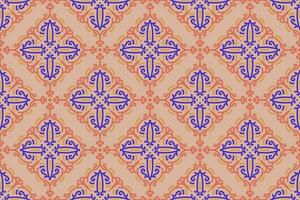 oriental pattern. orange and blue background with Arabic ornaments. Patterns, background and wallpaper for your design. Textile ornament. Vector illustration.