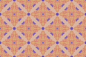 oriental pattern. orange and blue background with Arabic ornaments. Patterns, background and wallpaper for your design. Textile ornament. Vector illustration.