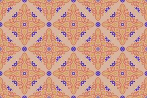 oriental modelo. naranja y azul antecedentes con Arábica adornos patrones, antecedentes y fondo de pantalla para tu diseño. textil ornamento. vector ilustración.