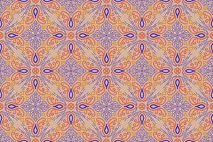 oriental modelo. naranja y azul antecedentes con Arábica adornos patrones, antecedentes y fondo de pantalla para tu diseño. textil ornamento. vector ilustración.