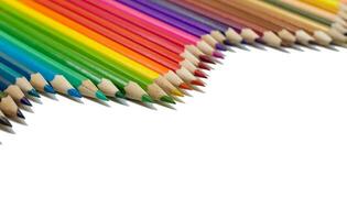 Color pencils on white background photo