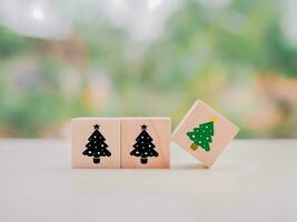 Christmas tree icons for Christmas decorations background. photo