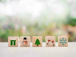 Christmas icons for Christmas decorations background. photo